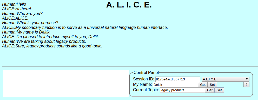 Artificial Intelligence Chat: A.L.I.C.E.