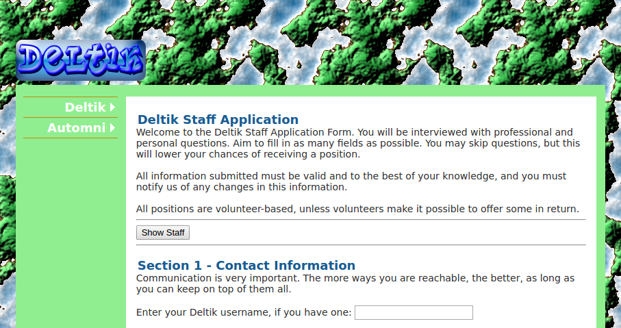 Deltik Staff Application Form: Intro
